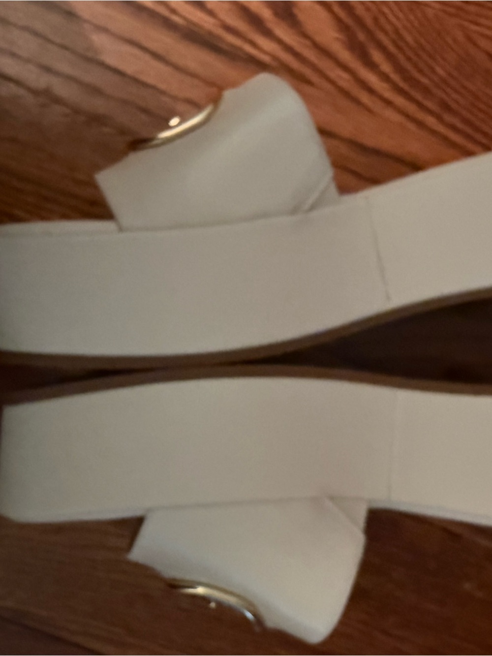 Coach Cream Leather Slide Sandals with Gold Accent NIB - Picture 3 of 9